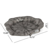Trion Indoor Aluminum Handcrafted Leaf Dish by Christopher Knight Home