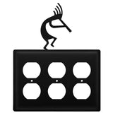 Triple Kokopelli - Triple Outlet Cover - CUSTOM Product - If Out Of Stock, Allow 4 to 6 Weeks - 8