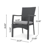 Tritan Outdoor 6-piece Rectangle Aluminum Wicker Dining Set with Cushions by Christopher Knight Home