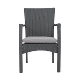 Tritan Outdoor 6-piece Rectangle Aluminum Wicker Dining Set with Cushions by Christopher Knight Home