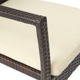 Tritan Outdoor 6-piece Rectangle Aluminum Wicker Dining Set with Cushions by Christopher Knight Home