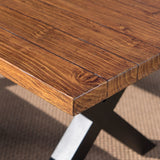 Triton Outdoor Rectangle Light-Weight Concrete Dining Set by Christopher Knight Home