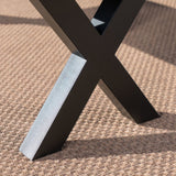 Triton Outdoor Rectangle Light-Weight Concrete Dining Set by Christopher Knight Home