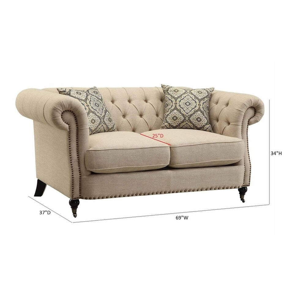 Trivellato Traditional Oatmeal 2-piece Living Room Set