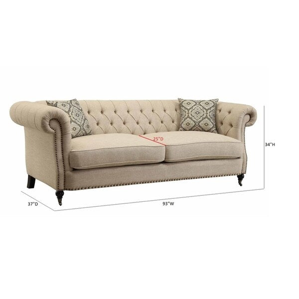 Trivellato Traditional Oatmeal 2-piece Living Room Set