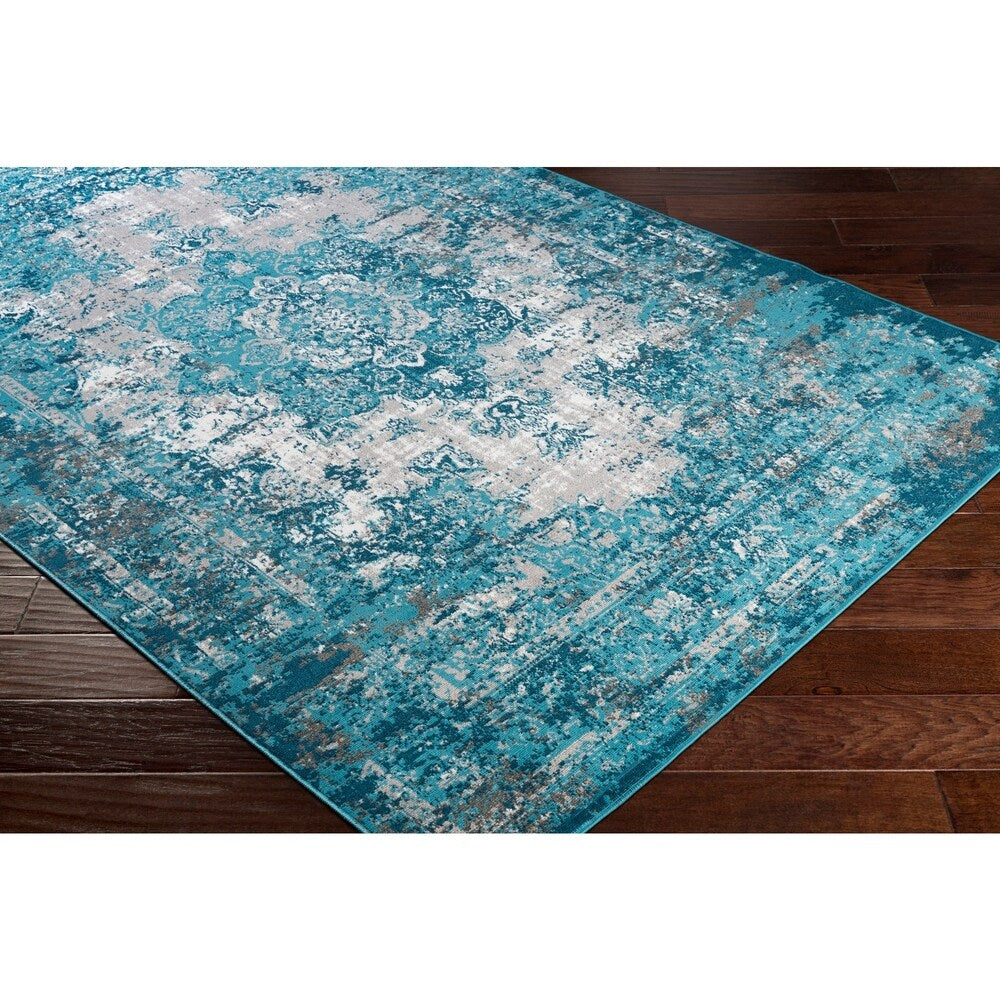 Trocadero Blue Contemporary Persian Area Rug - 7'10" x 10'3"