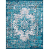 Trocadero Blue Contemporary Persian Area Rug - 7'10" x 10'3"