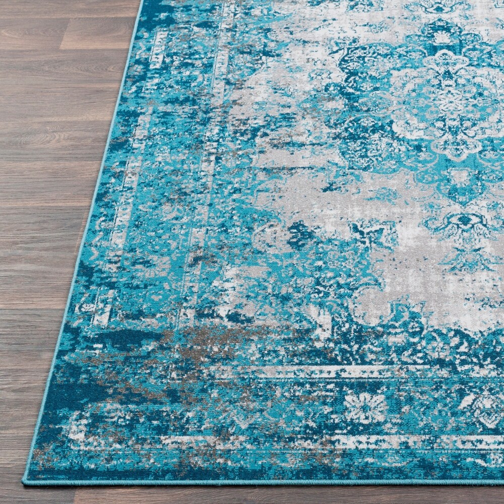 Trocadero Blue Contemporary Persian Area Rug - 7'10" x 10'3"