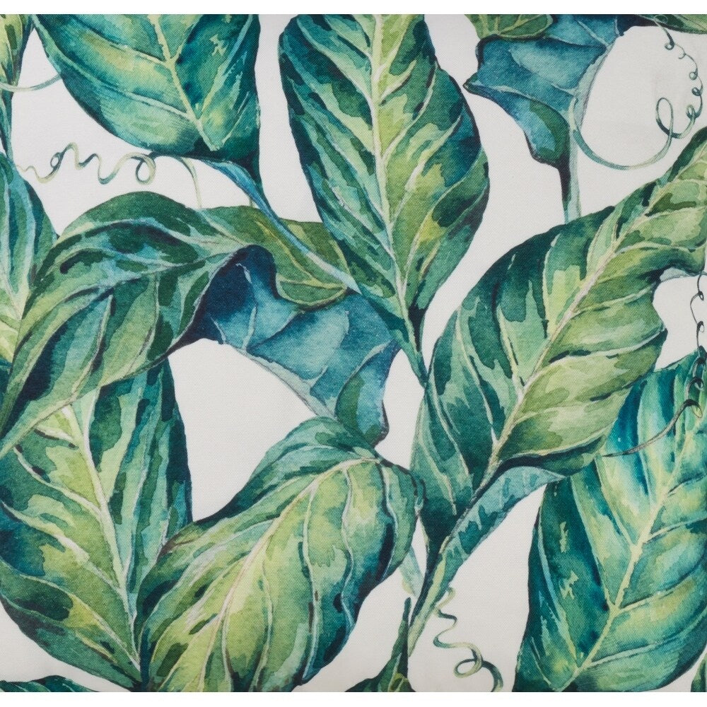 Tropical Banana Leaves Outdoor Poly Filled Throw Pillow