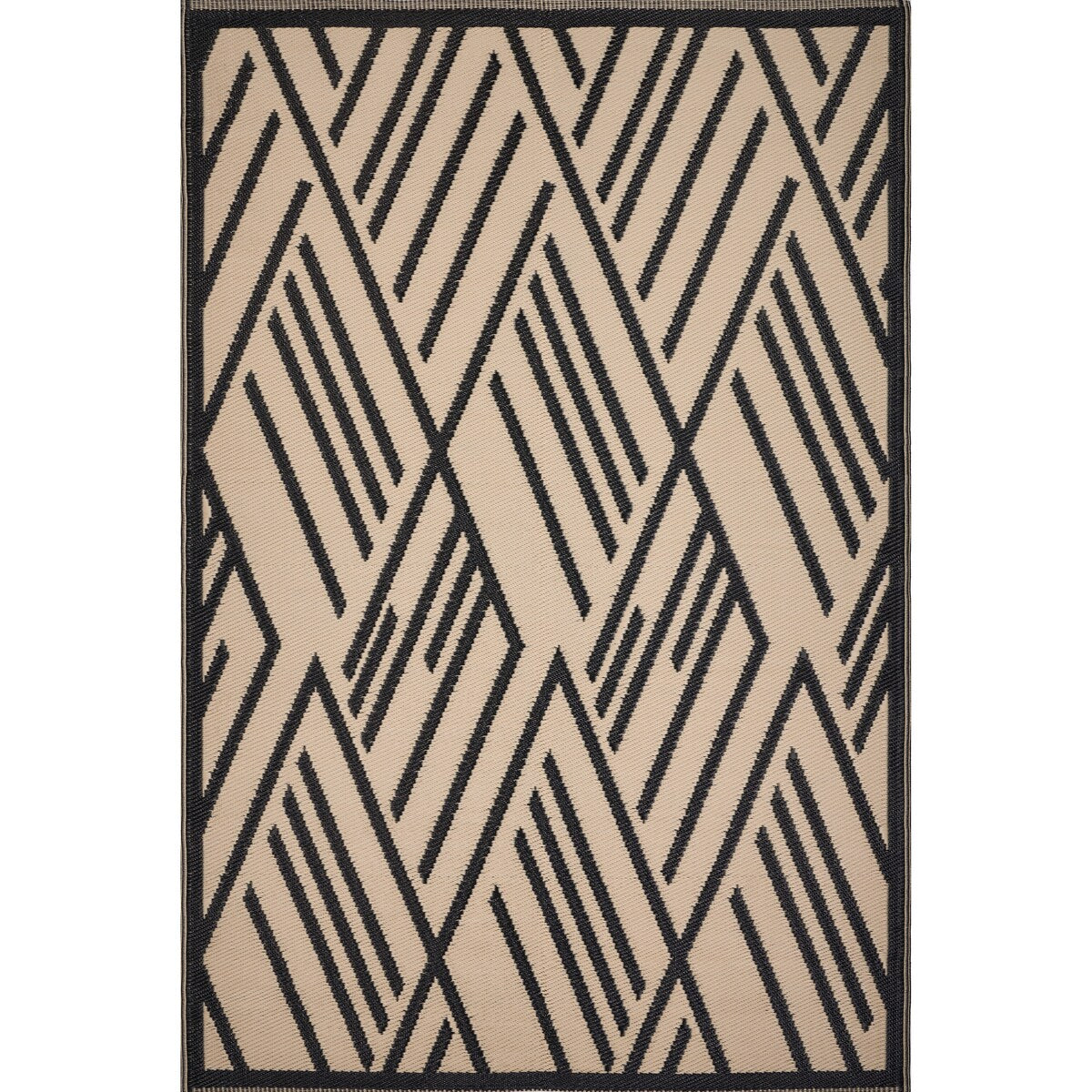 Tropical Black Diamond Indoor / Outdoor Area Rug - 5'x7'