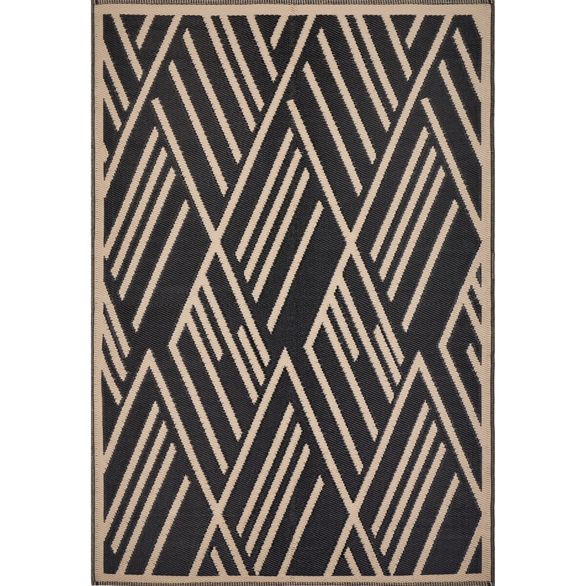 Tropical Black Diamond Indoor / Outdoor Area Rug - 5'x7'