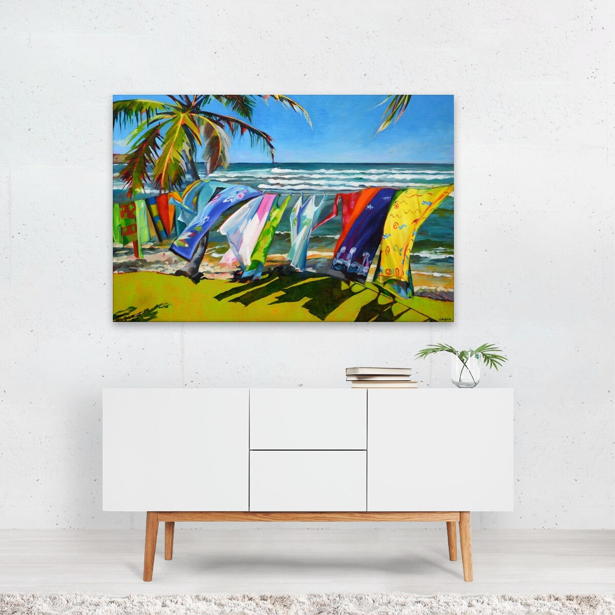 Tropical Breezes Painting Beach Nature Art Print/Poster