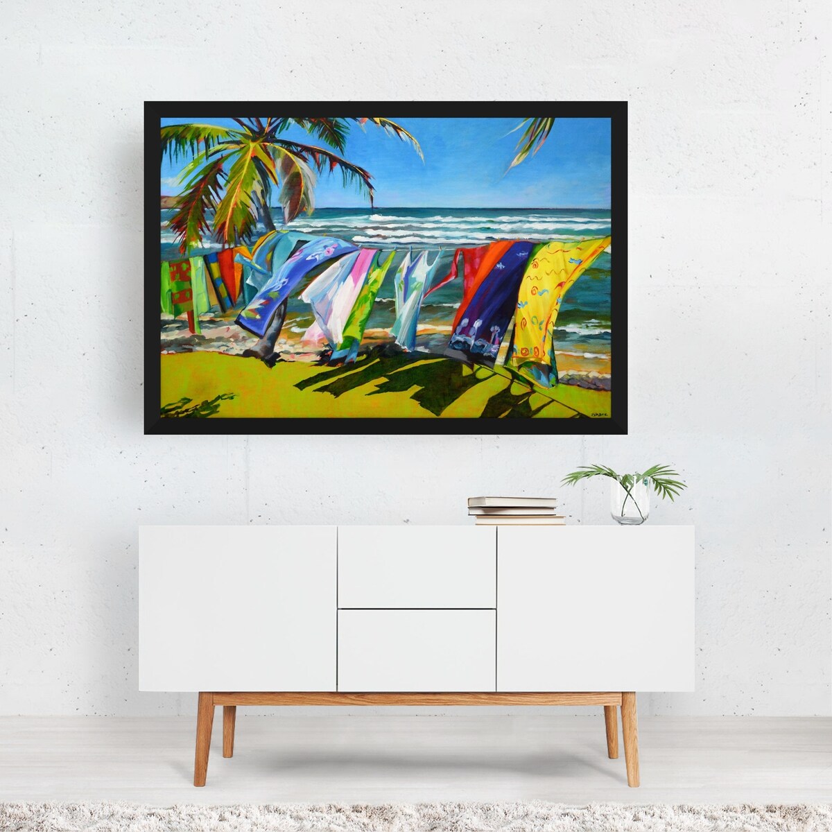 Tropical Breezes Painting Beach Nature Art Print/Poster