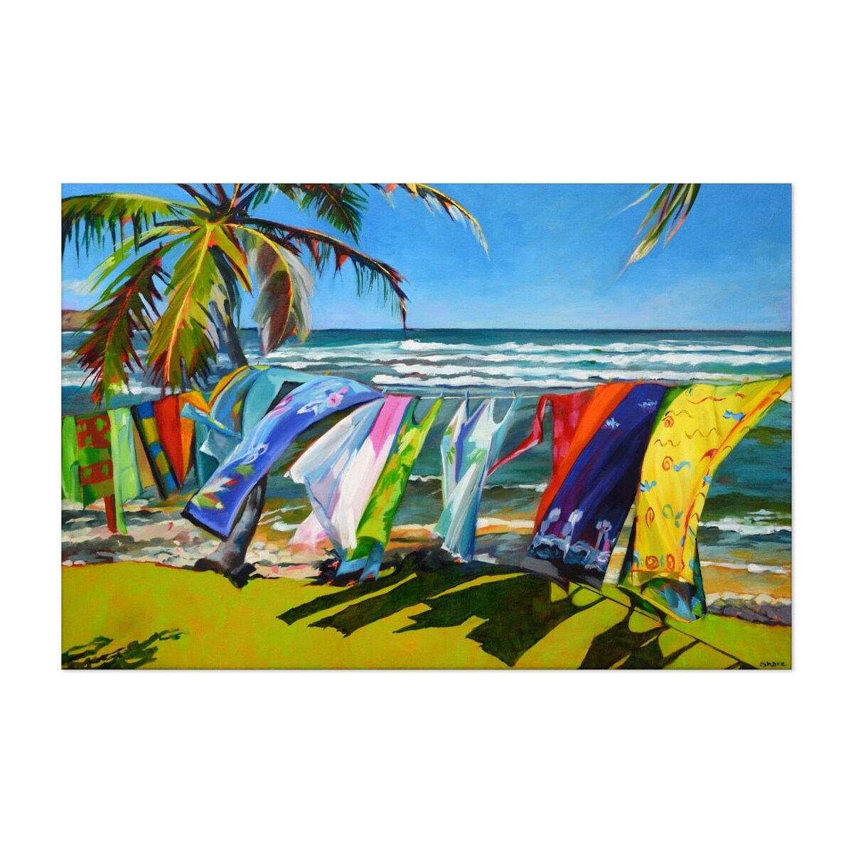 Tropical Breezes Painting Beach Nature Art Print/Poster