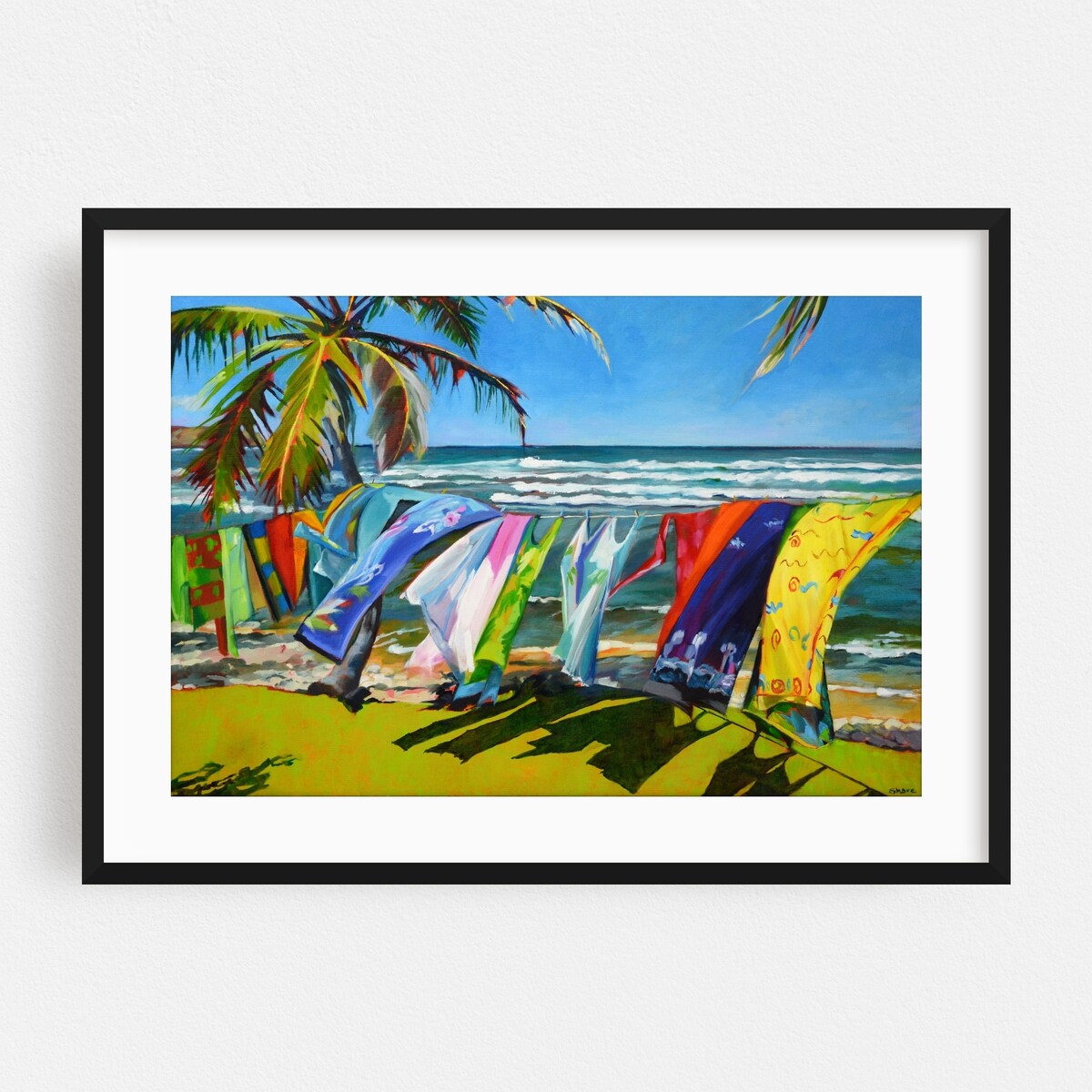 Tropical Breezes Painting Beach Nature Art Print/Poster