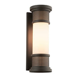 Troy Lighting Mcqueen Bronze Medium LED ADA Outdoor Wall Sconce, Opal White Glass
