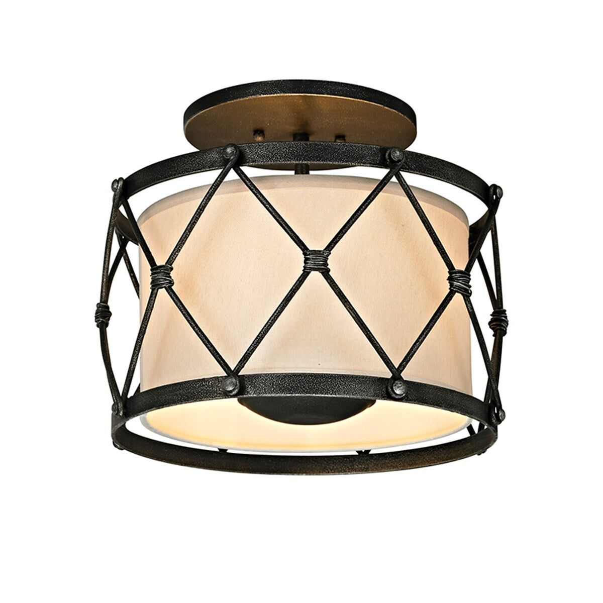 Troy Lighting Palisade 3-light Aged Pewter Semi-Flush Mount - Silver