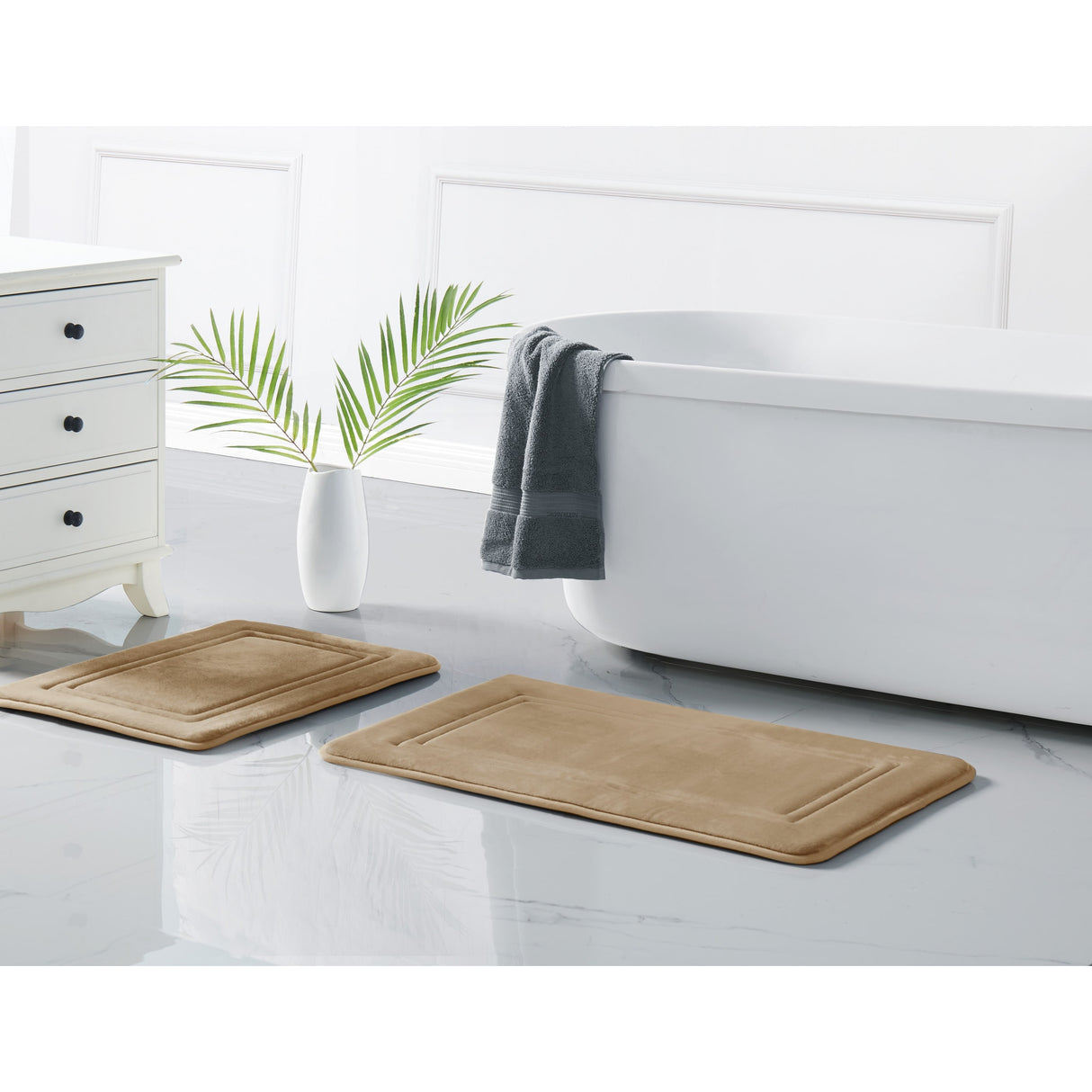 Truly Calm Antimicrobial 2 Pack Memory Foam Bath Rug