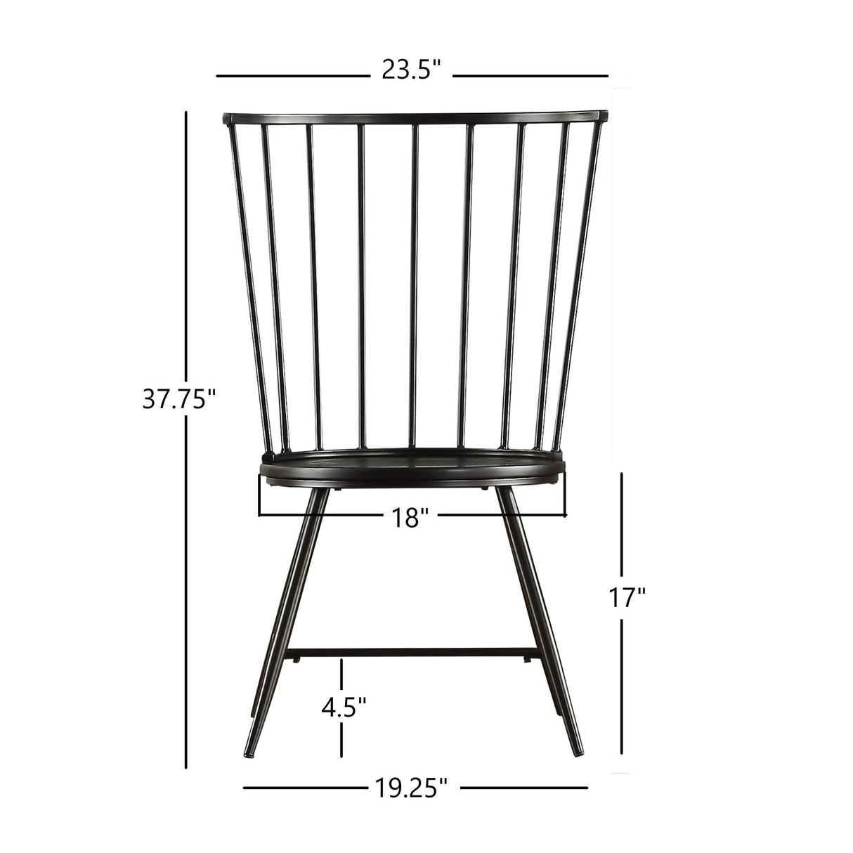 Truman High Back Metal and Wood Spindle Dining Chair (Set of 2) by iNSPIRE Q Modern