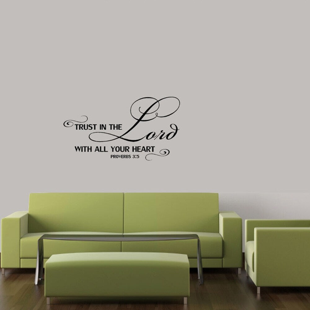 Trust in the Lord with All Your Heart Vinyl Wall Decal Home 10" x 23"