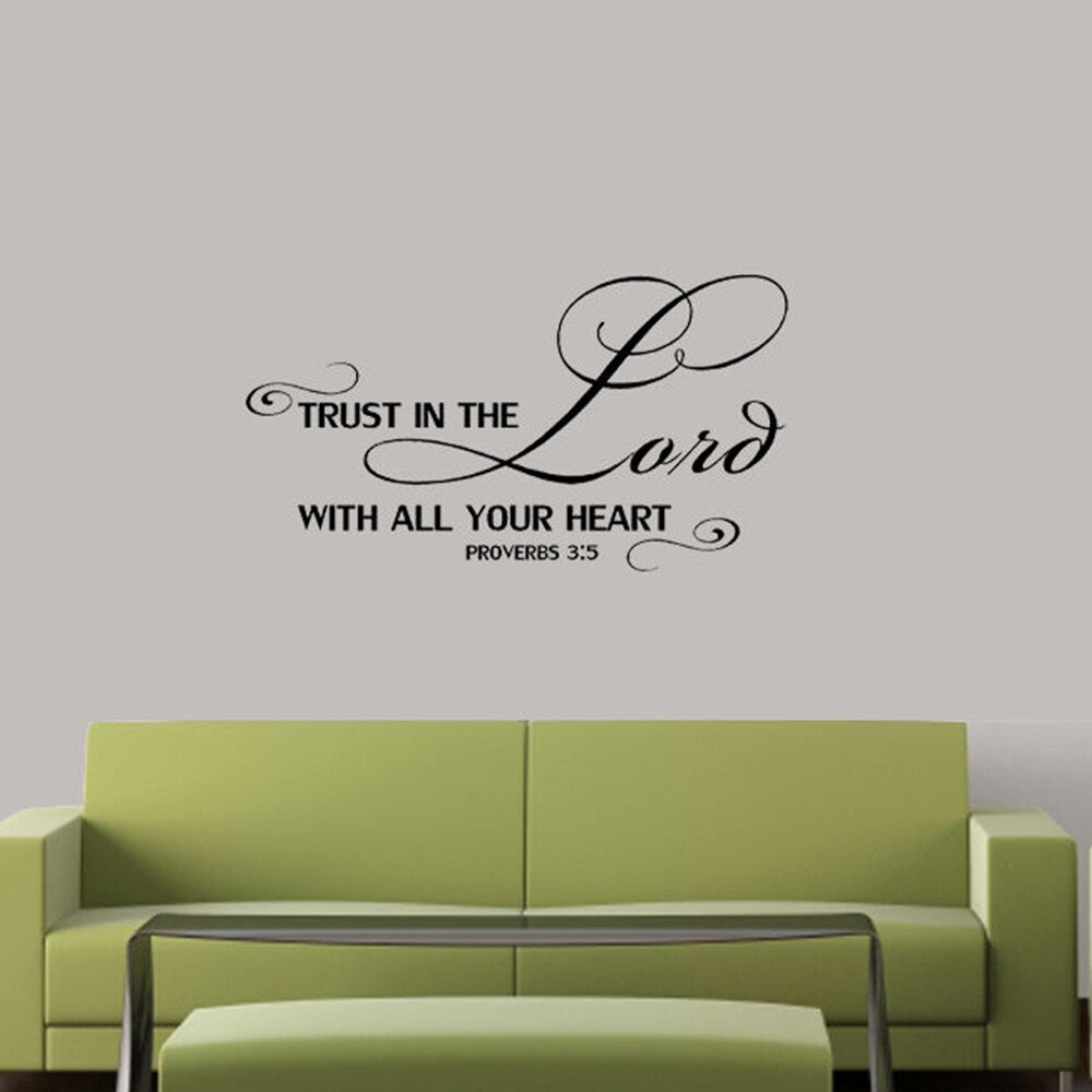 Trust in the Lord with All Your Heart Vinyl Wall Decal Home 10" x 23"