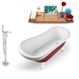 Tub, Faucet and Tray Set Streamline 61" Clawfoot NH482WH-140 - 60 to 65 inches
