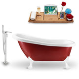 Tub, Faucet and Tray Set Streamline 61" Clawfoot NH482WH-140 - 60 to 65 inches