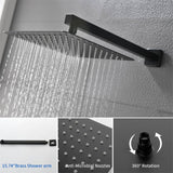 Tub Shower Faucet With Rough-in Valve Wall Mounted Shower System With Tub Spout Modern 10 Inch Rainfall Shower Head Kit Trim Set