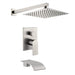 Tub Shower Faucet With Rough-in Valve Wall Mounted Shower System With Tub Spout Modern 10 Inch Rainfall Shower Head Kit Trim Set