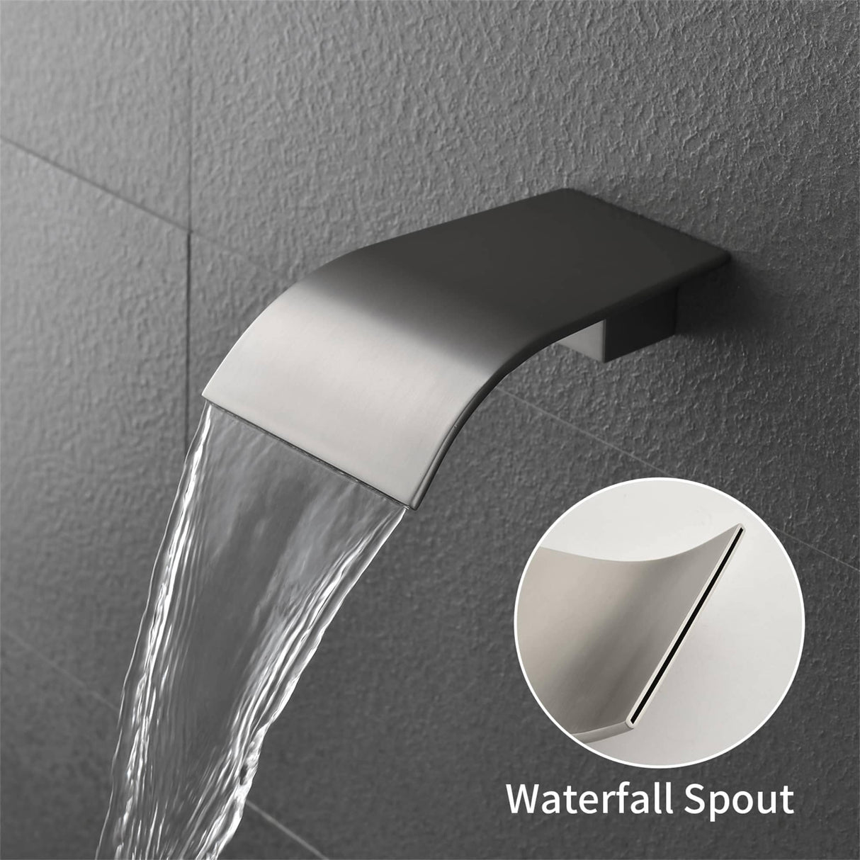 Tub Shower Faucet With Rough-in Valve Wall Mounted Shower System With Tub Spout Modern 10 Inch Rainfall Shower Head Kit Trim Set