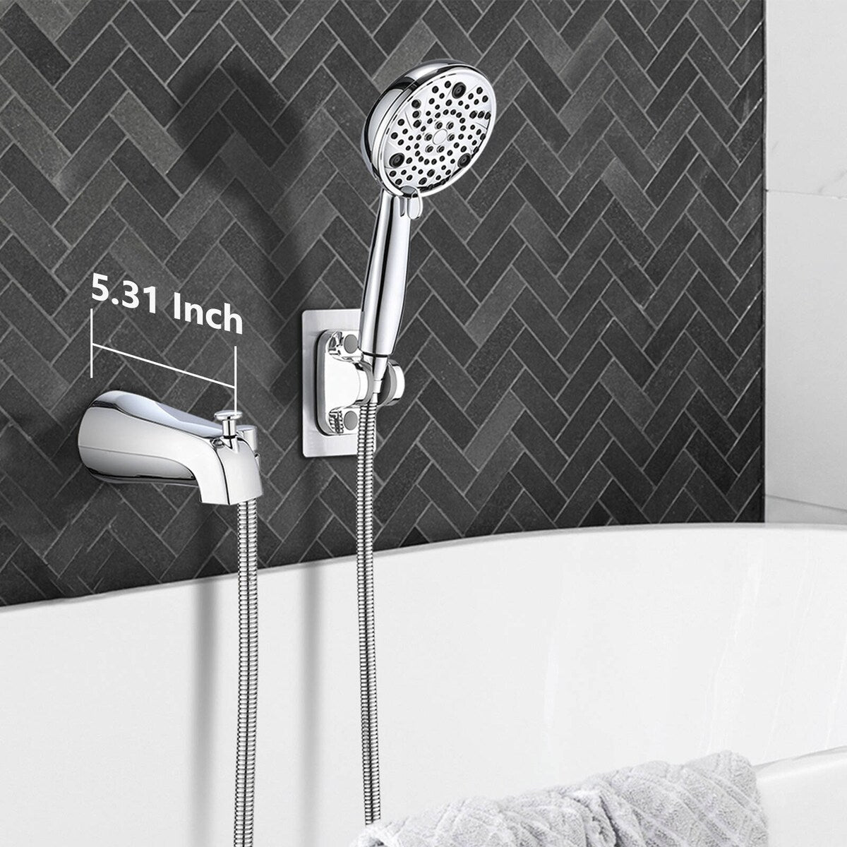 Tub Spout with Diverter, 8 Settings Hand Held Shower, Bathtub Faucet with Sprayer