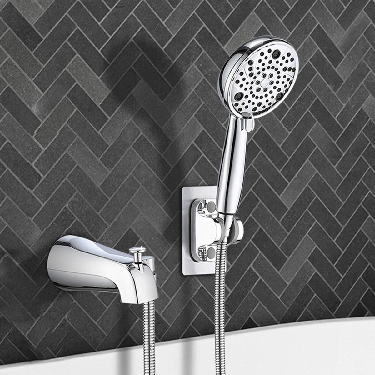 Tub Spout with Diverter, 8 Settings Hand Held Shower, Bathtub Faucet with Sprayer