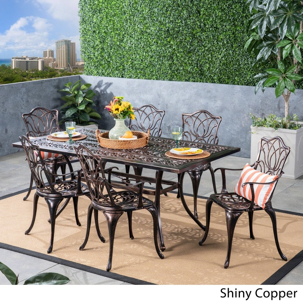 Tucson Outdoor Cast Aluminum 6-piece Dining Set by Christopher Knight Home