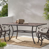 Tucson Outdoor Rectangular Cast Aluminum Dining Table by Christopher Knight Home - 67.50"L x 37.25"W x 28.50"H