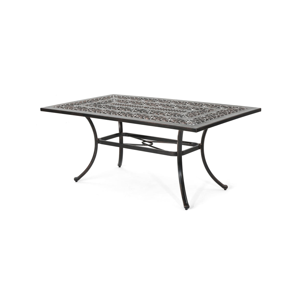 Tucson Outdoor Rectangular Cast Aluminum Dining Table by Christopher Knight Home - 67.50"L x 37.25"W x 28.50"H