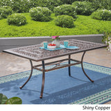 Tucson Outdoor Rectangular Cast Aluminum Dining Table by Christopher Knight Home - 67.50"L x 37.25"W x 28.50"H