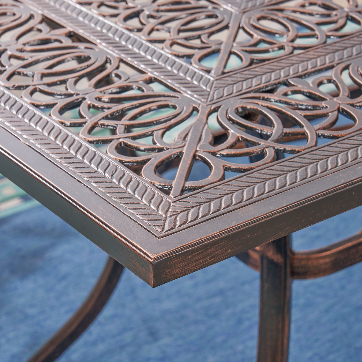 Tucson Outdoor Rectangular Cast Aluminum Dining Table by Christopher Knight Home - 67.50"L x 37.25"W x 28.50"H