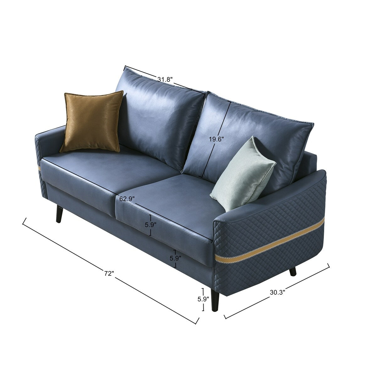 Tufted Loveseat, Living Room 2 Seat Couch Office Sofa