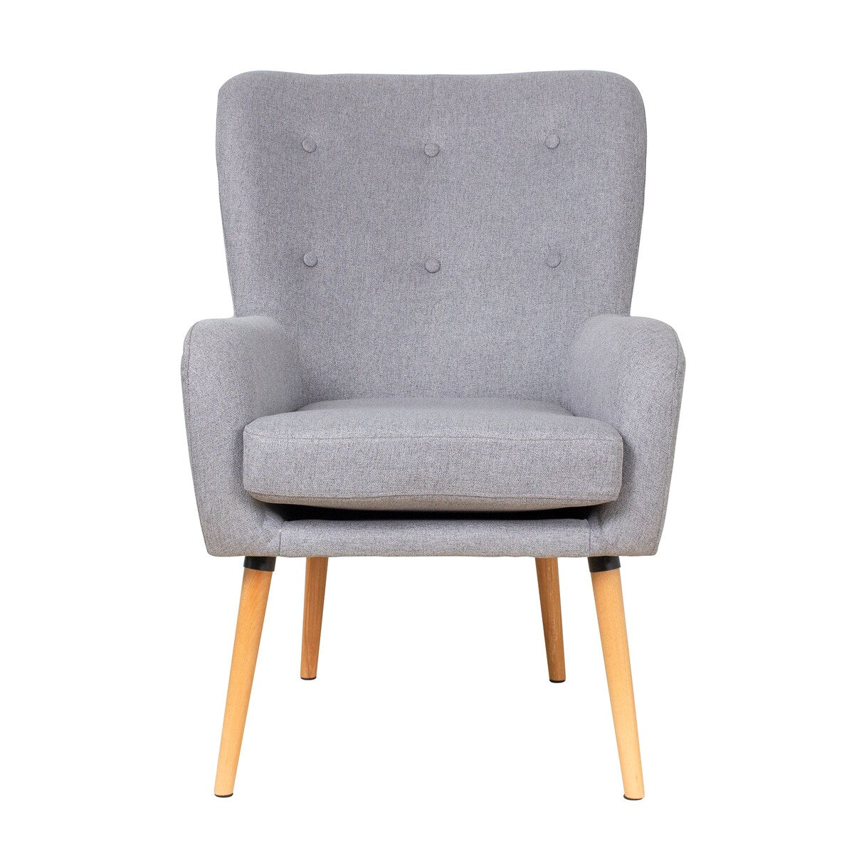 Tufted Upholstered Accent Armchair with Wood Legs