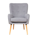Tufted Upholstered Accent Armchair with Wood Legs