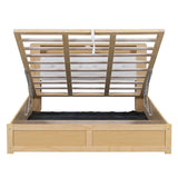 Tufted Upholstered Platform Bed with Storage Headboard and Hydraulic Storage System