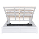 Tufted Upholstered Platform Bed with Storage Headboard and Hydraulic Storage System