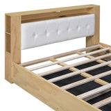 Tufted Upholstered Platform Bed with Storage Headboard and Hydraulic Storage System