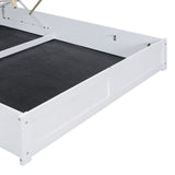 Tufted Upholstered Platform Bed with Storage Headboard and Hydraulic Storage System
