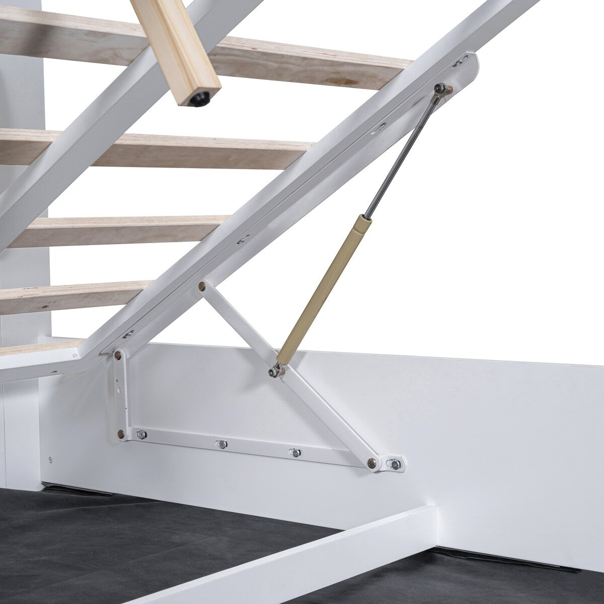 Tufted Upholstered Platform Bed with Storage Headboard and Hydraulic Storage System
