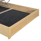 Tufted Upholstered Platform Bed with Storage Headboard and Hydraulic Storage System