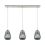 Tulare 3-Light Linear Pan Pendant, Satin Nickel