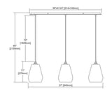 Tulare 3-Light Linear Pan Pendant, Satin Nickel