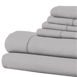 Tulsa 1200 Thread Count Tri Blend 6 Piece King Sheet Set, Silver By The Urban Port