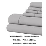 Tulsa 1200 Thread Count Tri Blend 6 Piece King Sheet Set, Silver By The Urban Port